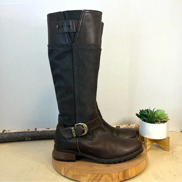 Timberland Earthkeepers | Bethel Tall Boots Dark Brown Leather Suede Buckle 8.5 - Picture 7 of 16